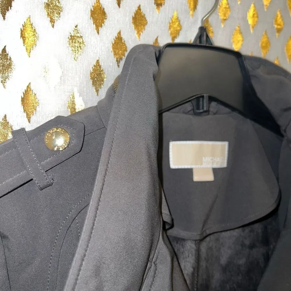 Michael Kors jacket trench coat dark grey waterproof size L